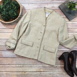 Sz 8 Petite Pendleton Mock Neck Button Down Blazer